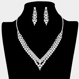 V Shaped Rhinestone Necklace