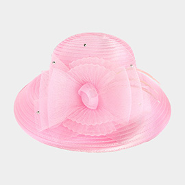 Mesh Bow Dressy Hat