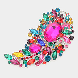 Multi Stone Embellished Pin Brooch