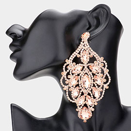 Marquise Stone Accented Statement Evening Earrings