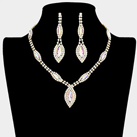 Marquise Stone Accented Rhinestone Necklace