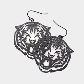 Cut Out Tiger Dangle Earrings