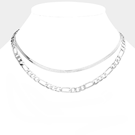 Metal Chain Double Layered Necklace