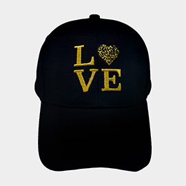 Love Message Leopard Patterned Heart Baseball Cap