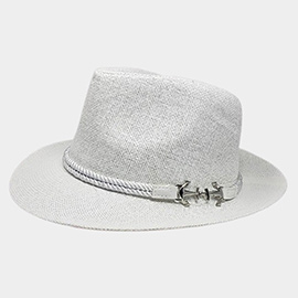 Anchor Band Accented Straw Panama Sun Hat