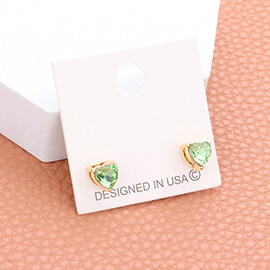 Heart Stone Stud Earrings