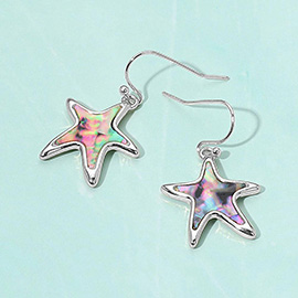 Abalone Starfish Dangle Earrings