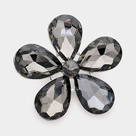 Teardrop Stone Flower Pin Brooch