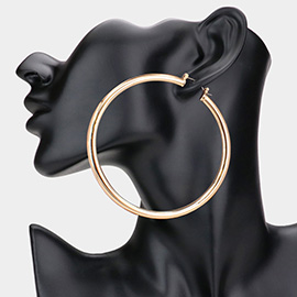 3 Inch Metal Hoop Pin Catch Earrings