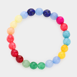 Colorful Natural Stone Stretch Bracelet