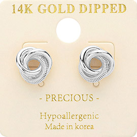 14K Gold Dipped Hypoallergenic Knot Stud Earrings