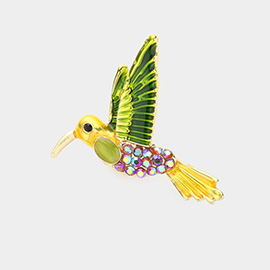 Rhinestone Detail Bird Pin Brooch