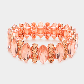 Marquise Stone Accented Stretch Evening Bracelet