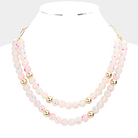 Paint Splash Beaded Double Layered Necklace