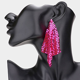 Colored Mesh Chain Dangle Earrings