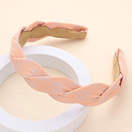 Smile Patterned Braided Headband