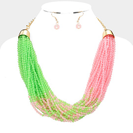 Faceted Beaded Multi Layered Necklace