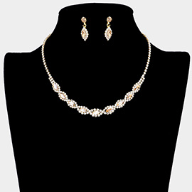 Marquise Stone Accented Rhinestone Necklace