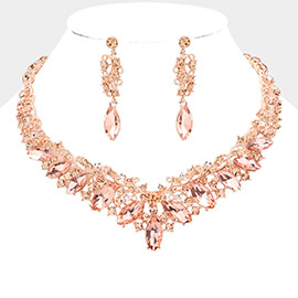 Marquise Stone Accented Evening Necklace