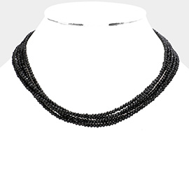 Faceted Beaded Multi Layered Necklace