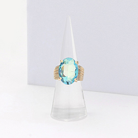 Oval Cut Stone Adjustable Ring