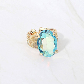 Oval Cut Stone Adjustable Ring
