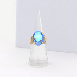 Oval Cut Stone Adjustable Ring