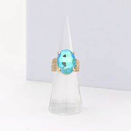 Oval Cut Stone Adjustable Ring