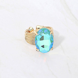 Oval Cut Stone Adjustable Ring