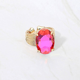Oval Cut Stone Adjustable Ring