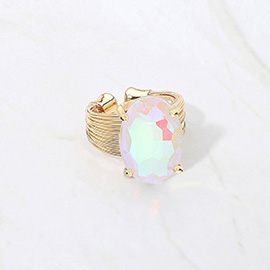 Oval Cut Stone Adjustable Ring