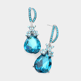 Teardrop Crystal Rhinestone Evening Earrings