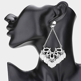 Abstract Metal Chandelier Link Dangle Earrings