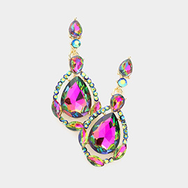 Crystal Rhinestone Teardrop Evening Earrings