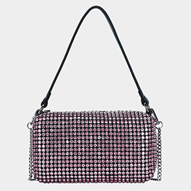 Round Stone Embellished Tote / Crossbody Bag