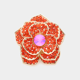 Rhinestone Flower Pin Brooch