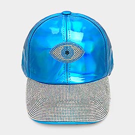 Bling Evil Eye Accented Baseball Cap