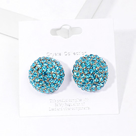 Rhinestone Embellished Dome Stud Evening Earrings