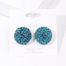 Rhinestone Embellished Dome Stud Evening Earrings