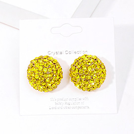 Rhinestone Embellished Dome Stud Evening Earrings