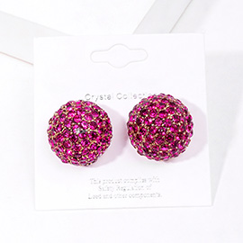 Rhinestone Embellished Dome Stud Evening Earrings