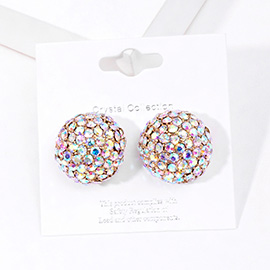 Rhinestone Embellished Dome Stud Evening Earrings