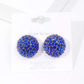 Rhinestone Embellished Dome Stud Evening Earrings