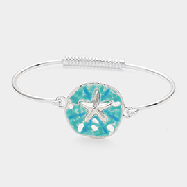 Enamel Metal Sand Dollar Starfish Hook Bracelet