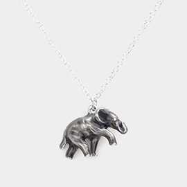 3D Elephant Pendant Necklace