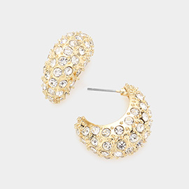 Rhinestone Embellished Hoop Earrings