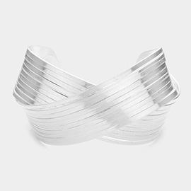 Metal Crisscross Cuff Bracelet