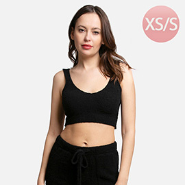 Solid V neck Crop Top