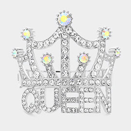 Queen Message Crown Hinged Evening Bracelet