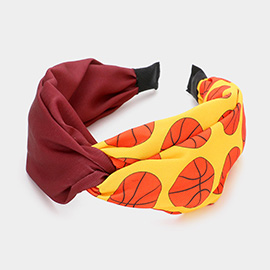 Game Day Basketball Patterned Twisted Headband